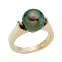 14K YELLOW GOLD RING WITH TAHITIAN PEARL