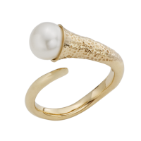 14K YELLOW GOLD AND WHITE PEARL RING