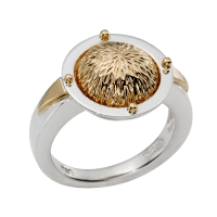 STERLING SILVER AND GOLD RING