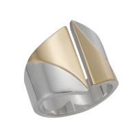 STERLING SILVER AND GOLD RING