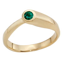 14K YELLOW GOLD RING WITH EMERALDS