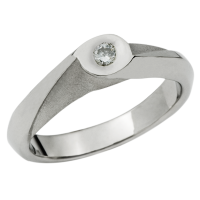 14K WHITE GOLD RING WITH DIAMOND
