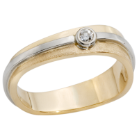 14K YELLOW AND WHITE GOLD RING WITH DIAMOND