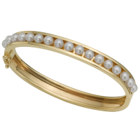14K YELLOW GOLD BRACELET WITH PEARLS