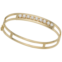 14K YELLOW GOLD BRACELET WITH PEARLS