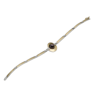 14K YELLOW AND WHITE GOLD BRACELET WITH TAHITIAN PEARL