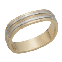 14K YELLOW AND WHITE GOLD BAND 