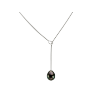 14K WHITE GOLD NECKLACE WITH TAHITIAN PEARL 
