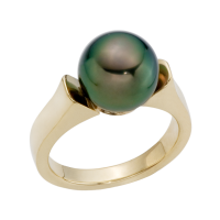 BAGUE PERLE TAHITI OR 14K JAUNE