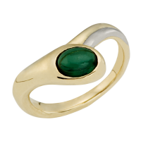 BAGUE TOURMALINE OR 14K JAUNE ET BLANC