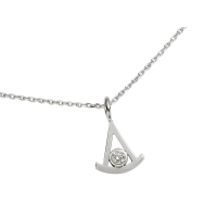 PENDENTIF DIAMANT OR 14K BLANC